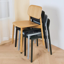 sort丹麦HAY黑色白橡木椅子北欧餐椅现代简约时尚靠背椅实木创意
