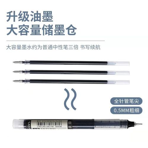 Straight liquid quick-drying ball pen 0.5 black pen student exam gel pen carbon pen office signature pen wholesale