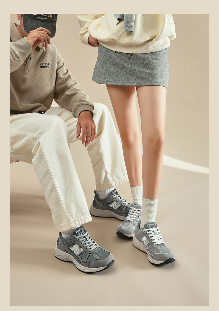 Giày thể thao retro unisex Putian Xuân Thu Balance Cool Running N878 đế dày giảm chấn — 878 Yuanzu màu xám chi tiết 27
