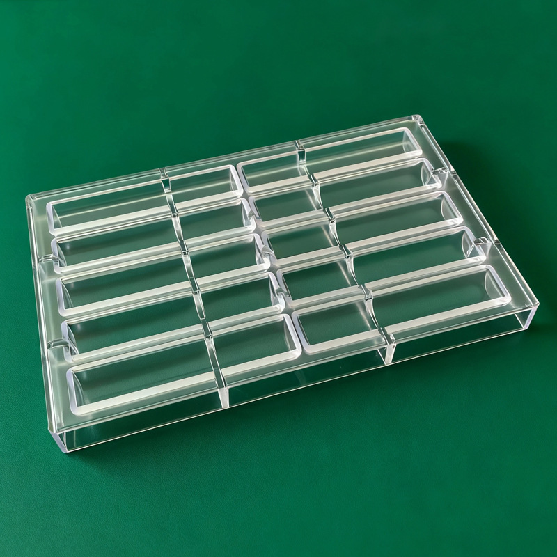 10 molde de chocolate de tira larga semicilíndrica PC de plástico duro chocolate estrella nuez palo palo herramienta de molde para hornear