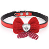 Pet collar teddy puppy cat's neck circle pet jewelry lace bow with drilling dog and dog collar