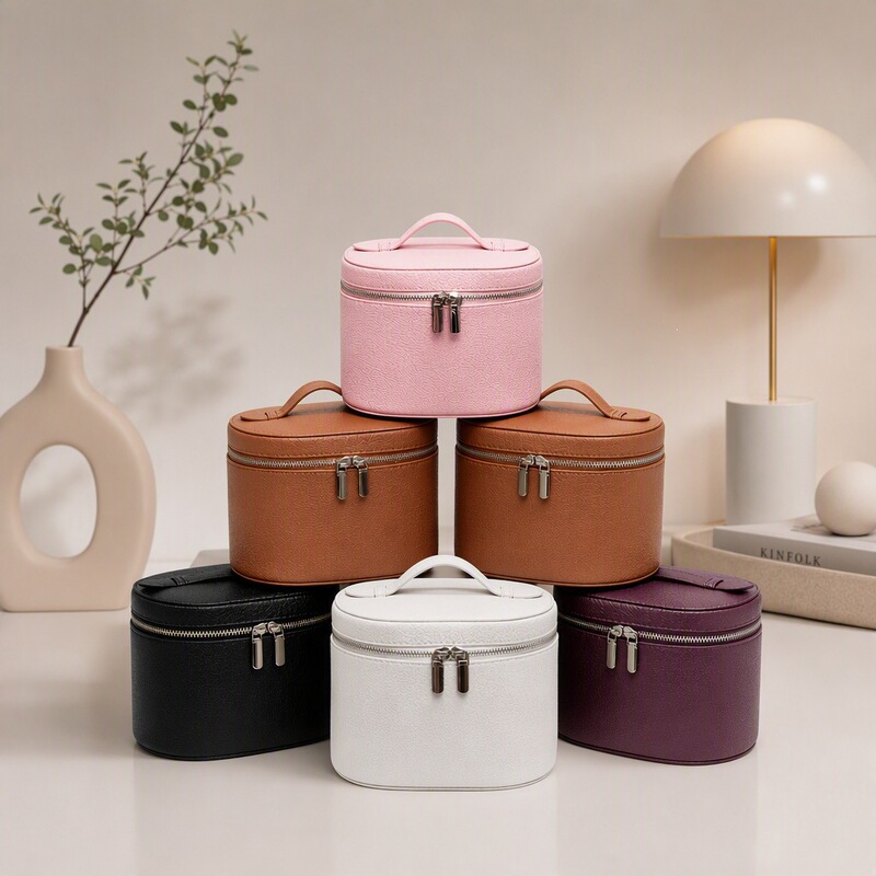 Simple solid color makeup bag, large capacity portable dustproof storage bag, hand-held travel makeup case, direct supply from manufacturer Simple solid color makeup bag, large capacity portable dustproof storage bag, hand-held travel makeup case, direct supply from manufacturer