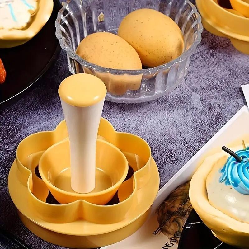 Cross-border Hot Selling Flower Cake Cup Set Homemade Egg Tart Cookies DIY Homemade Cake Presser Baking Utensils