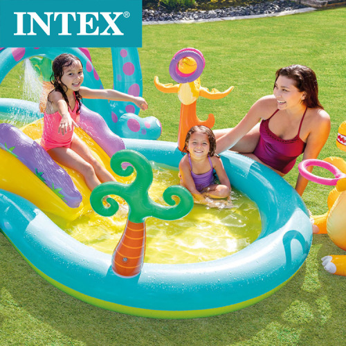 INTEX original 57135 dinosaur splayed park pool slide inflatable castle children's pool