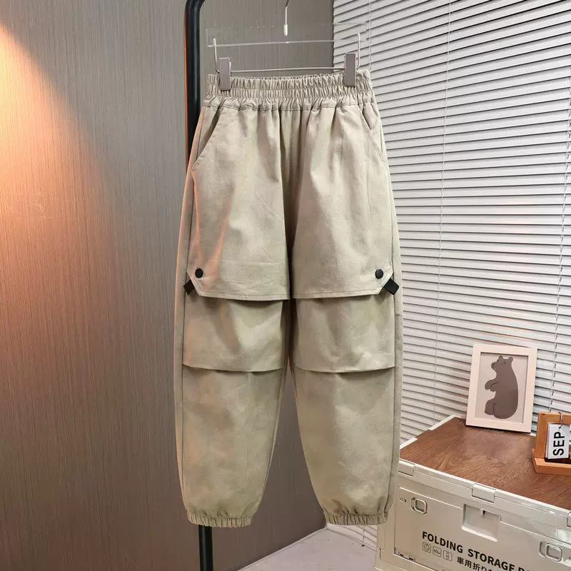 男童秋新款工装裤2024洋气儿童中大童休闲脏脏裤宽松百搭裤子潮酷