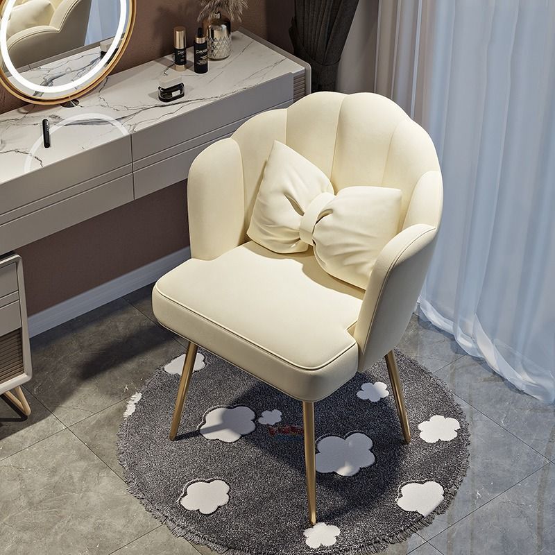 Nordic Dining Chair Simple Internet Celebrity Petal Makeup Chair Girls Bedroom Dressing Stool Simple Modern Backrest Manicure Chair