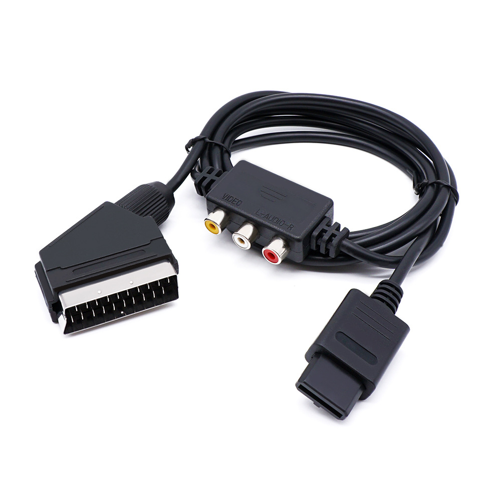 Scart扫把头线RGB视频线适用于PS2 PS1 MD1 MD2 DC N64 NGC游戏机