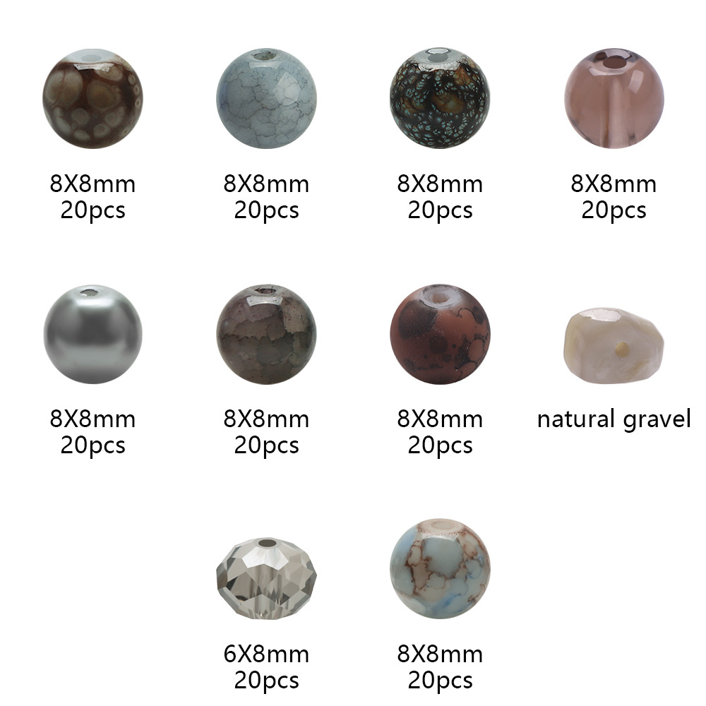 185g Weight Beads Jewelry Making Type Diameter 8mm Jewelry Making Size DIY Jewelry Accessories Classification 1 Set Quantity Glass Material Irregular, Round Pattern Plating Design Simple Style Style 1 Set Diameter 8mm Glass Irregular Round DIY Jewelry Accessories Beads 27