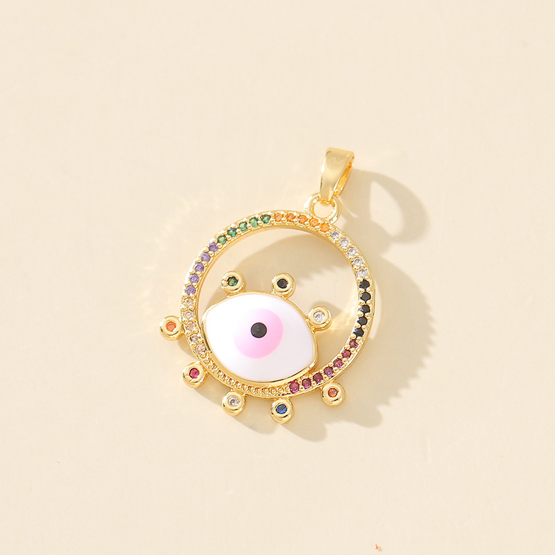 7g Weight Pendant Jewelry Making Type 20*20mm Jewelry Making Size Zircon Inlay Material DIY Jewelry Accessories Classification 1 Piece Quantity Copper Material Devil's Eye Pattern Polished Finish Plating Design Casual, Simple Style Style 1 Piece 20*20mm Copper Zircon Devil's Eye Polished Pendant 17