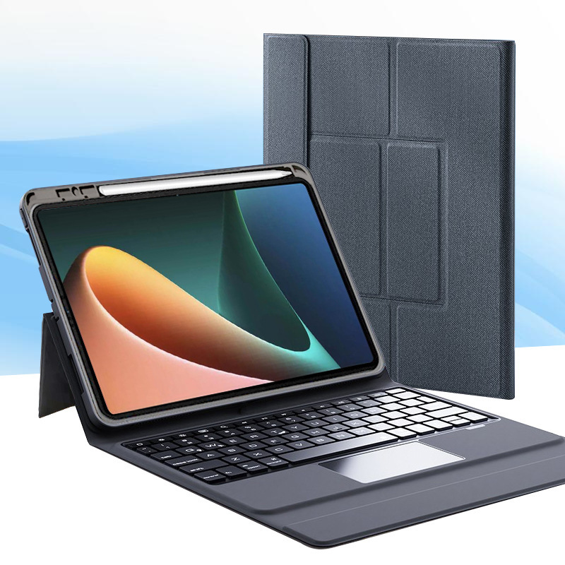 Suitable for Xiaomi Tablet 5 Keyboard Protective Case Black Bluetooth with Pen Slot 5Pro Protective Case Leather Case Pen Slot Design