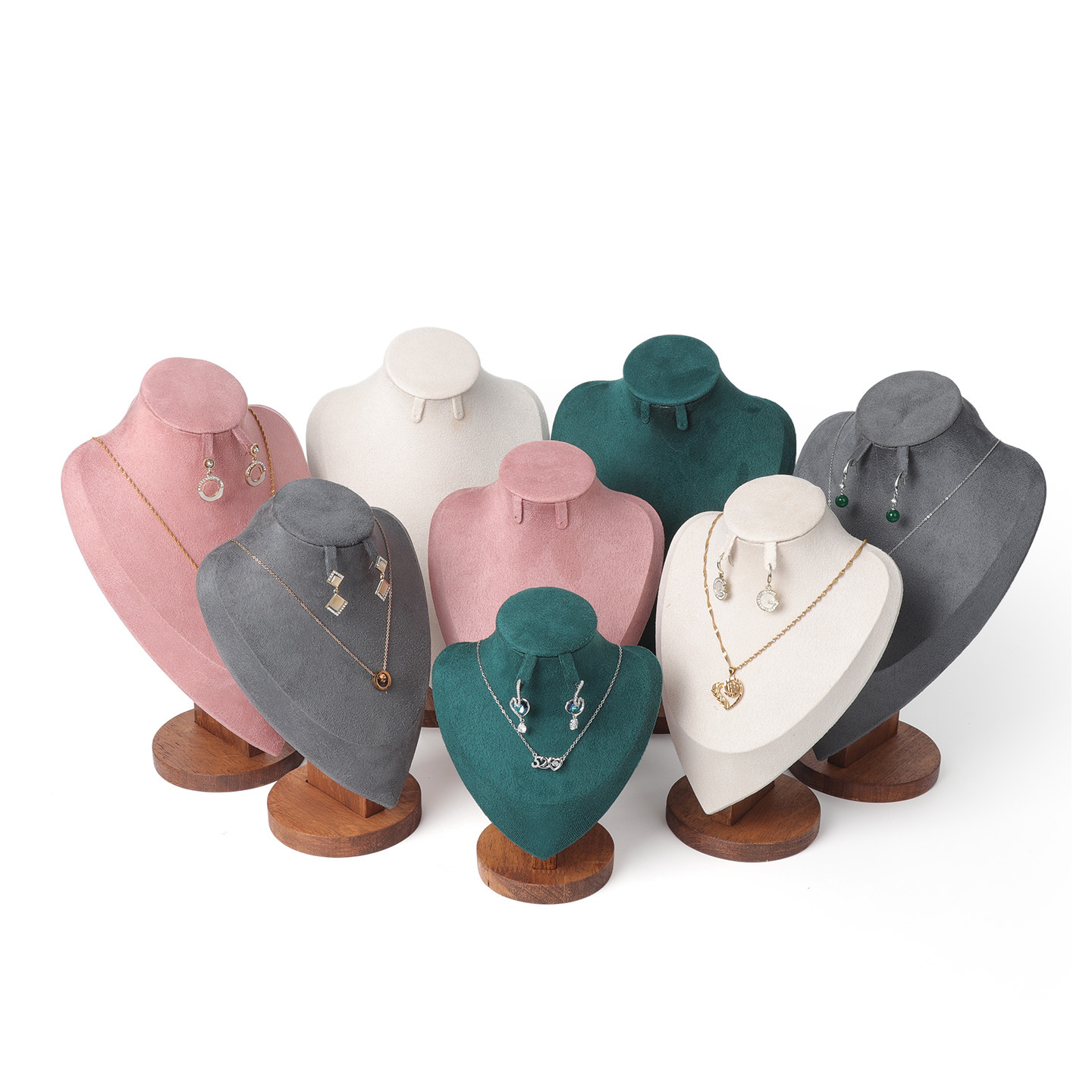 Exhibidor de Joyas con Busto para Collar de Madera para Mostrador de Joyería image 6