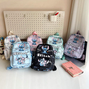 New 2025 Cartoon Cute Printed Stitch Large-Capacity Lightweight Burden-Reducing Spine-Protecting Primary School Student Schoolbag for the Beginning of School Season