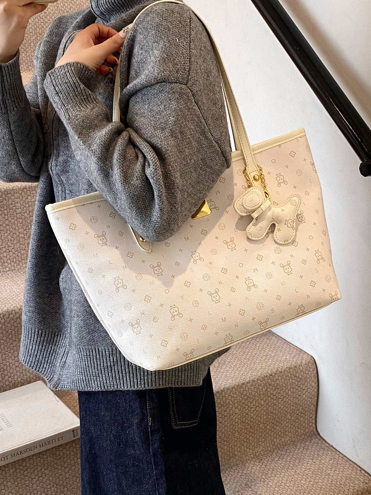 Capacious small design summer shoulder bag, Korean style