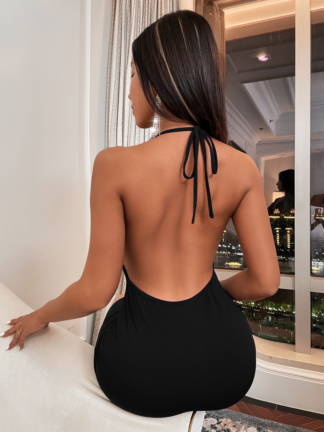 Women Clothing Adult Lady like Woman Halter Dress Spring Summer V neck Backless Cocktail Dress 5 Women Clothing Adult Lady like Woman Halter Dress Spring Summer V neck Backless Cocktail Dress