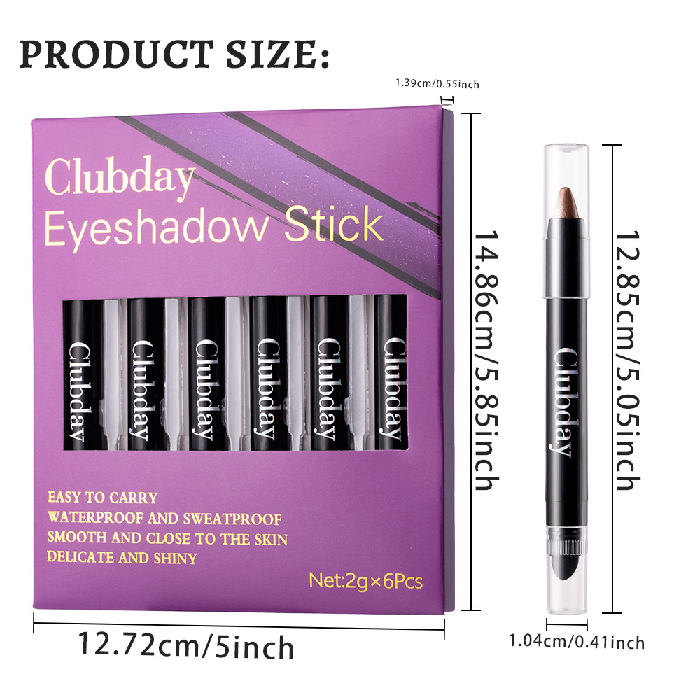 Cross-border bestseller Eye shadow stick, pearlescent eye shadow pen, high-gloss brightening, non-smudging eye makeup set Eye Shadow Specification drawing