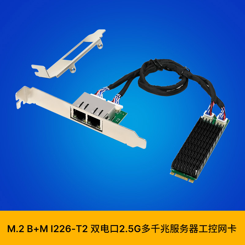Sunweit St7465 M.2 B+M I226-T2 Dual Electrical Port/2.5Gbase-T Four-Speed Industrial Control Network Card