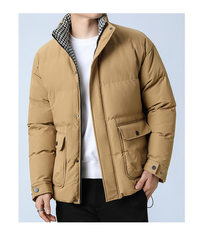 Veste en coton ample à col montant pour homme, vêtement d'hiver épais et chaud, version coréenne_voghion.com
