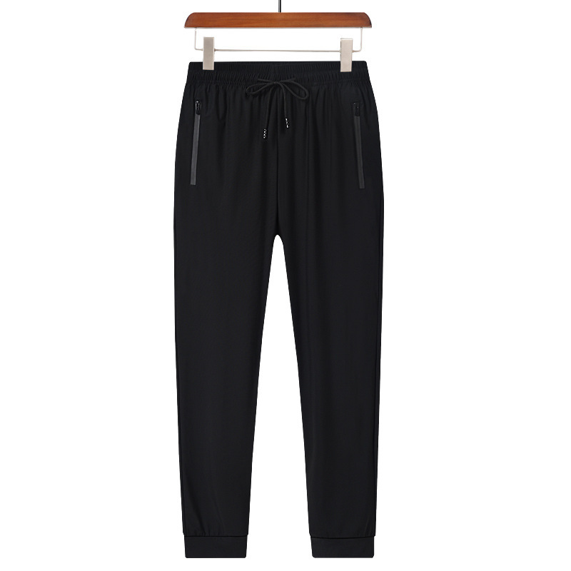 L-8Xl Summer Ice Silk Regular Fit Long Pants Fashionable Ice Silk Pants Air Conditioning Jogger Pants Thin Straight-Leg Pants Loose Fit