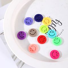 20mm ABS Plastic Flat Smiling Face DIY Korean Jewelry Accessory Phone String Earring Hook Accessory