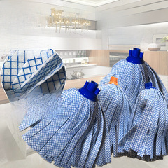 Non-woven mop head universal blue cotton string ultra-fine fiber durable floor mop pad home mop head accessory