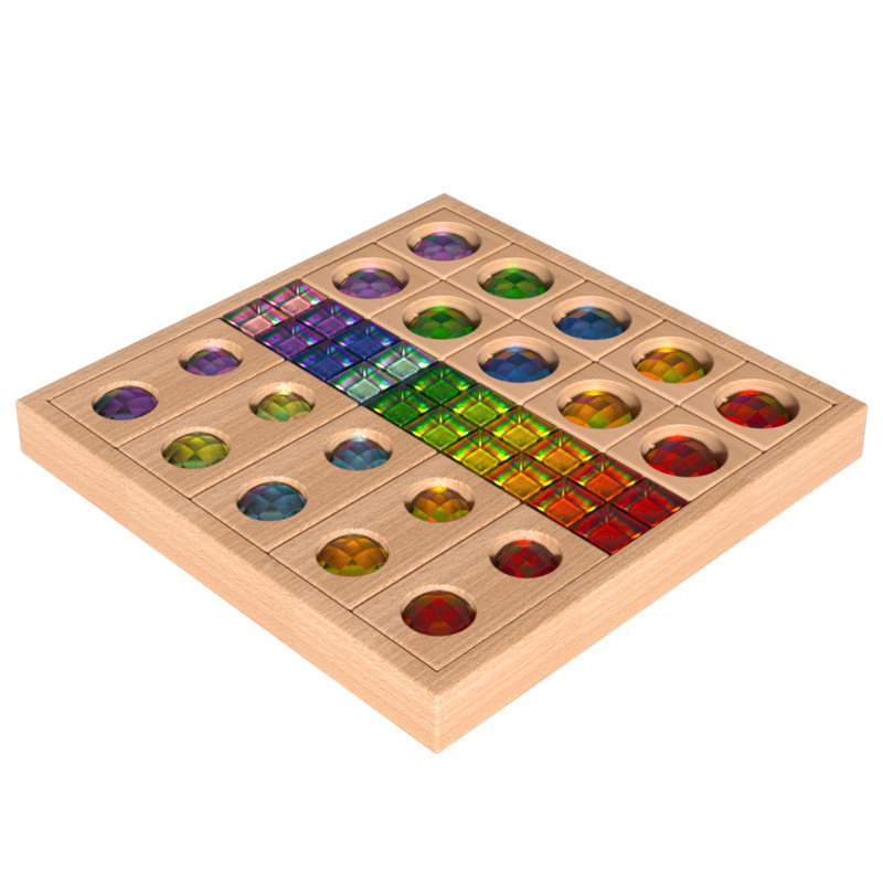 Bloques acrílicos de madera de alta permeabilidad arco iris gemas cubo de cristal infantil gran partícula juguete ensamblado