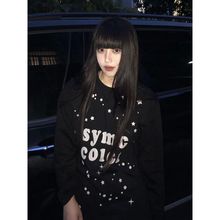 美式复古宽松波点字母长袖白色t恤女秋季设计感小众INS慵懒风上衣