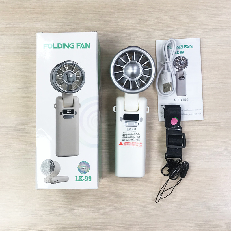 2025 ventilador de mano de hielo de oficina al aire libre portátil USB refrigeración digital de alta velocidad violenta turbina pequeño ventilador