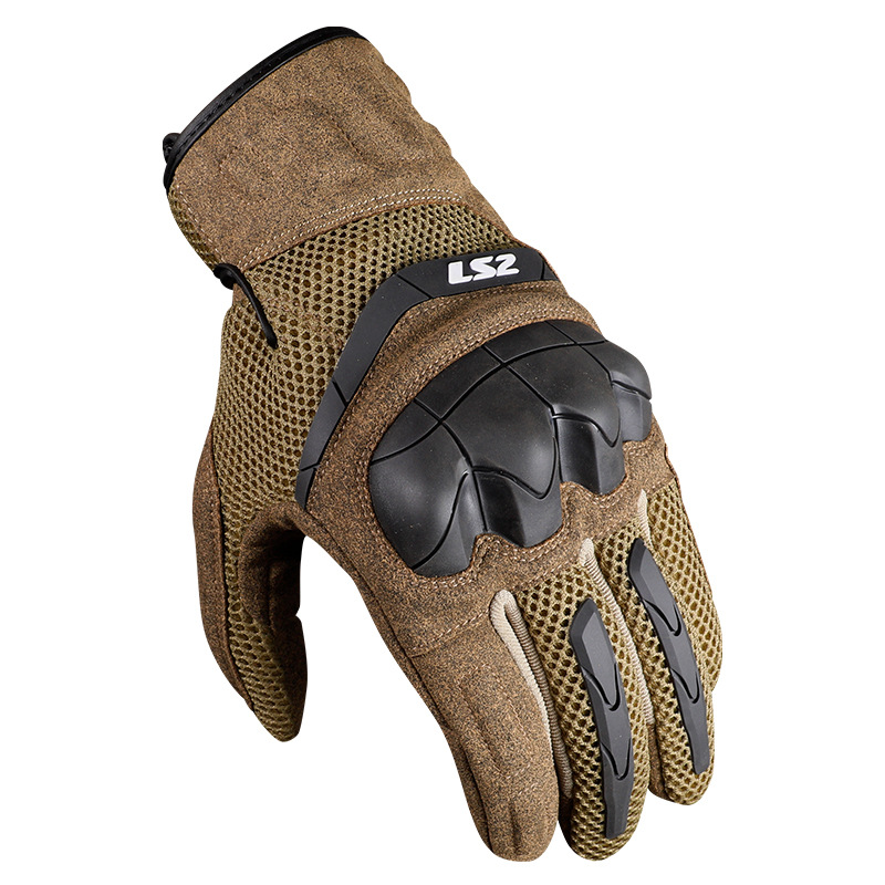 LS2 motocicleta guantes de montar resistente a la caída de carreras de verano transpirable motocicleta resistente al desgaste resistente al desgarro guantes de pantalla táctil para hombres y mujeres