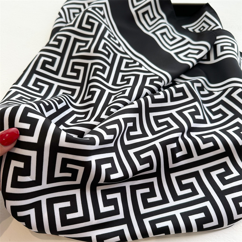 Versatile Printed Silk Scarf For Women Large Square Shawl Wrap_voghion.com