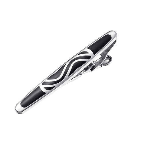 Dali Western Men's Business Tie Clip Fashion French Shirt Uniform Tie Clip Iron Black Enamel Tie Clip