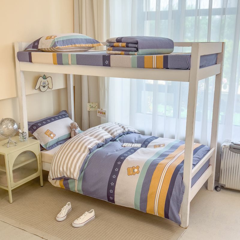 Juego de cama de tres piezas para estudiantes universitarios algodón puro 2025 sábana nueva cubierta de edredón dormitorio cama individual