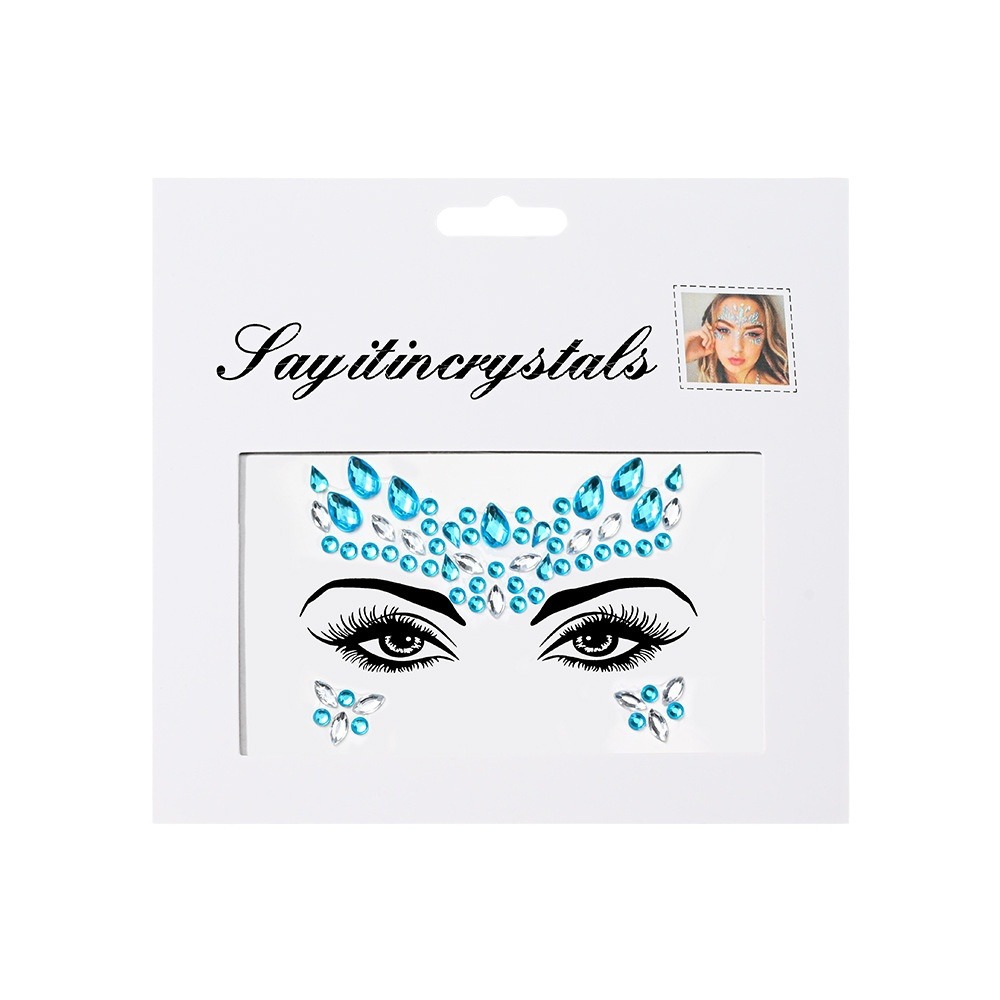 Pegatinas de tatuaje facial pegatinas de cristal pegatinas de cejas pegatinas faciales pegatinas de diamante de agua decoración acrílica estilo europeo y americano