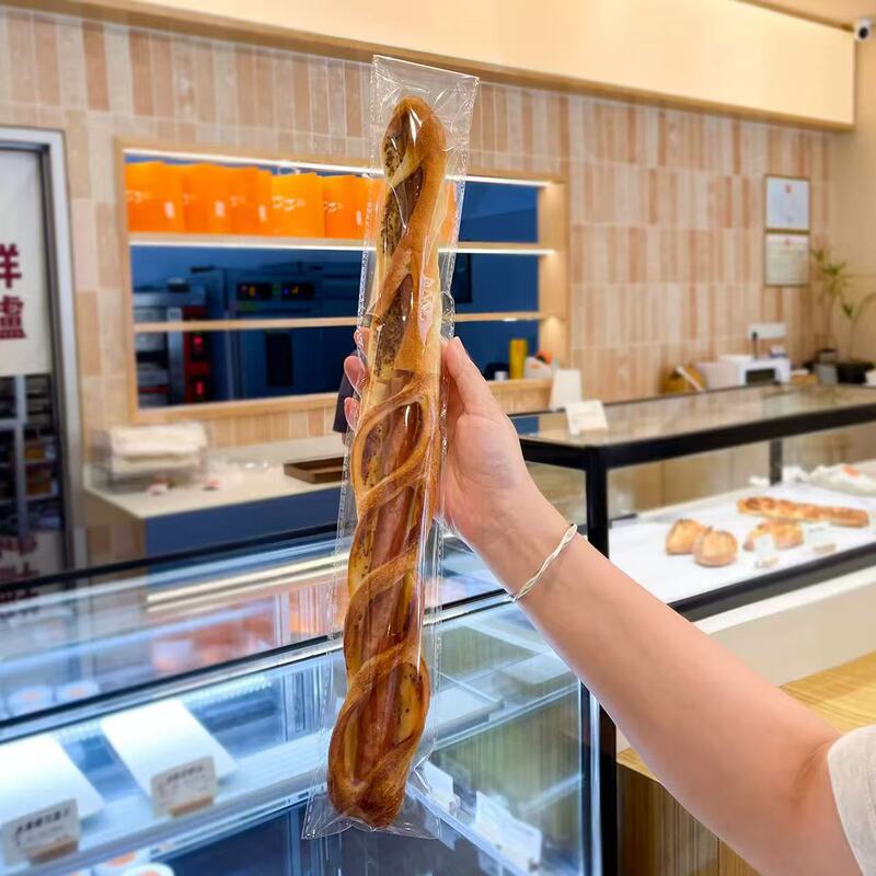 Long Caterpillar Bread Bag Baked Baguette Mario Pastry Dessert Food Disposable Plastic Transparent Bag Long Caterpillar Bread Bag Baked Baguette Mario Pastry Dessert Food Disposable Plastic Transparent Bag