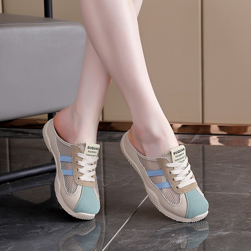 Ins Korean-style closed-toe half-slippers for women, summer new style, student outdoor sandals, casual shoes for women, K1512