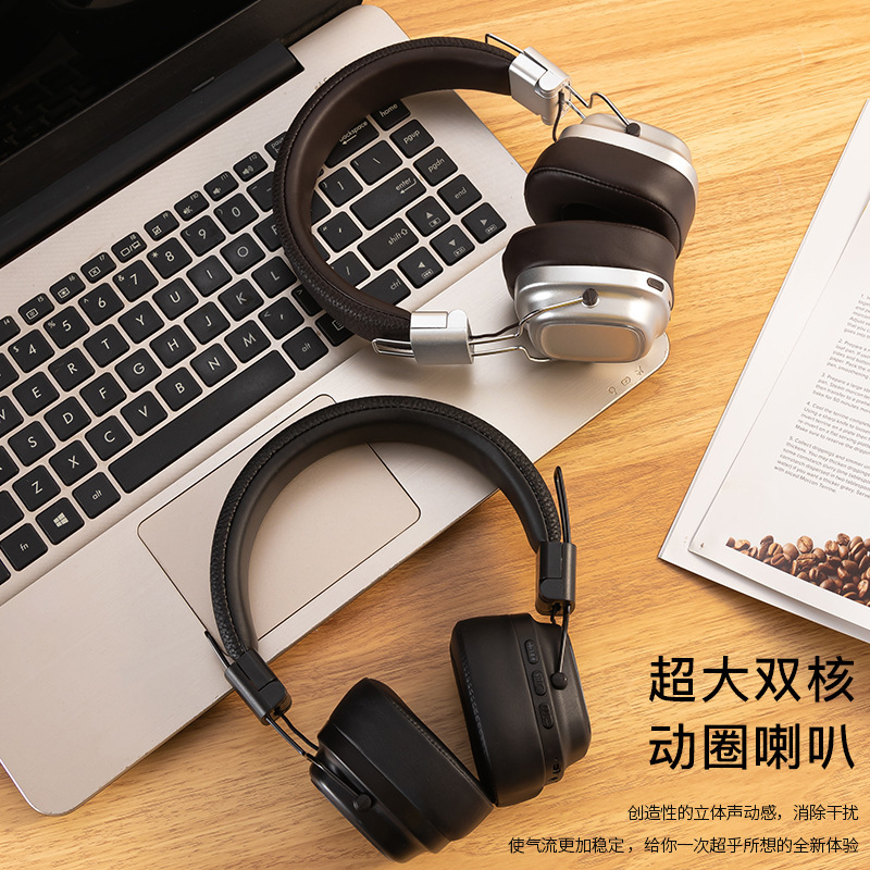 Retro American Head-mounted Heavy Bass Factory Direct Sales Foldableable and Comfortable Headset Earmuffs Cross-border Explosion Models Head-mounted