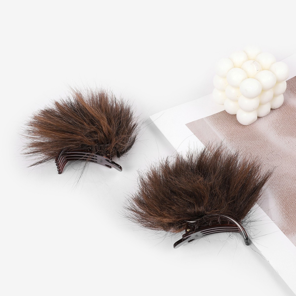 Perucas europeas y americanas cortas agarrar clip de caballo mujer corto cabello rizado ajustable cabello cola de caballo esponjosa