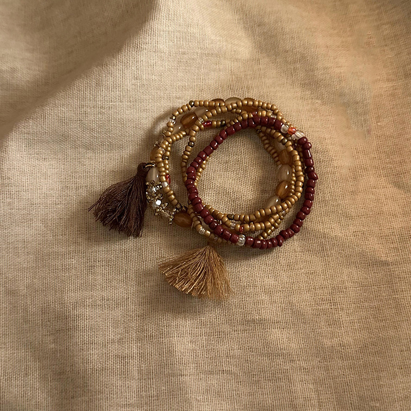 Estrellas de dopamina, gotas de aceite, cuentas de arroz, pulsera con cuentas, accesorios de pulsera dulce de verano, joyería de alta gama de nicho al por mayor