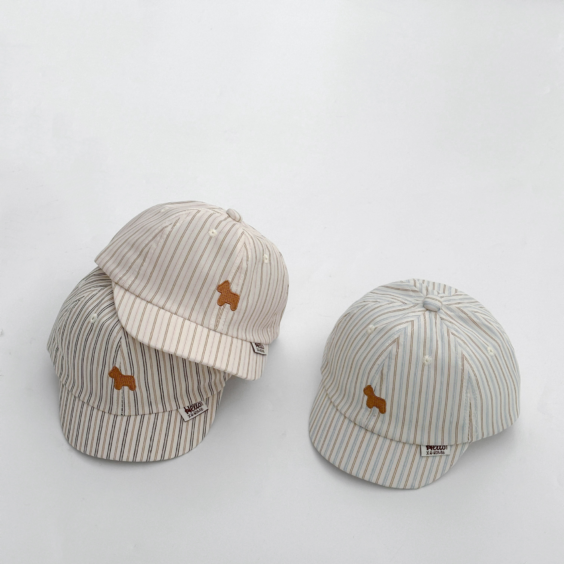 Sombrero de bebé coreano primavera y otoño delgado sombrero de pato a rayas de pony sombrero de béisbol infantil sombrero de protección solar