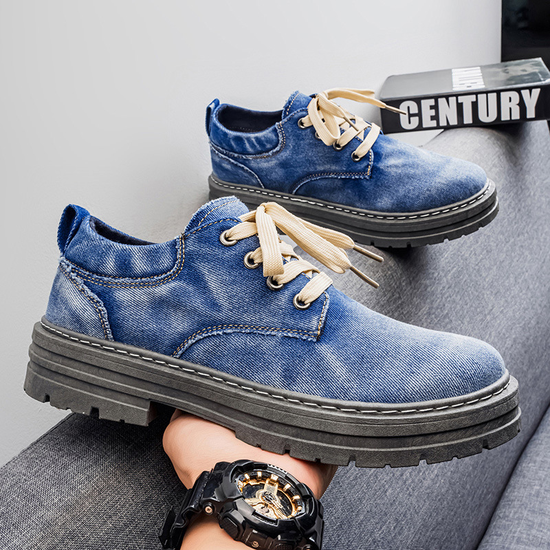 2026 Summer New Denim Work Shoes Men's Shoes Cross-Border Large Size Casual Shoes Outdoor Hiking Youth Shoes