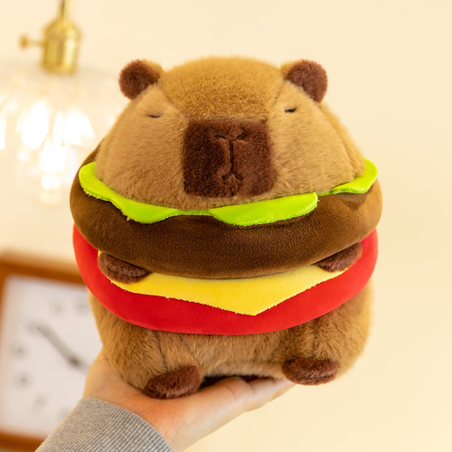 New Hamburg Capybara Creative Internet Celebrity Plush Toy for Children Doll Girls Cute Soft and Comfortable Pillow Gift