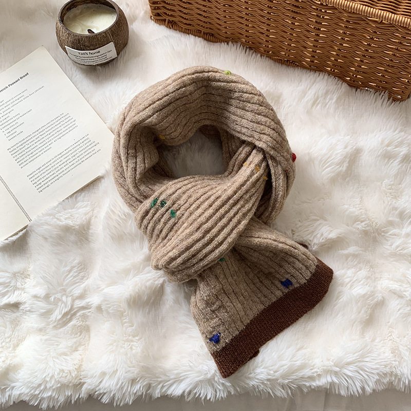 Bufandas de invierno de alta calidad otoño y invierno de color frijoles caliente y antifrío collar de color combinación chal