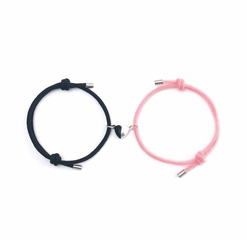 Simple Style Heart Alloy Rope Braid Couple Bracelets display picture 7
