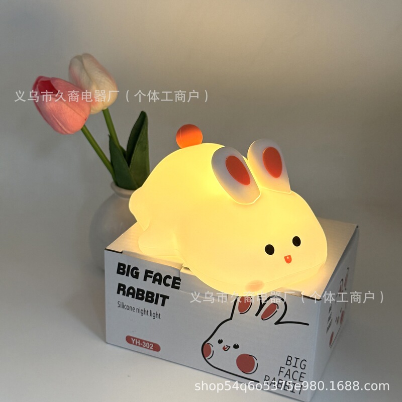 爆款跨境拍拍小夜灯卧室睡眠灯护眼硅胶宿舍充电床头灯卡通捏捏乐|undefined