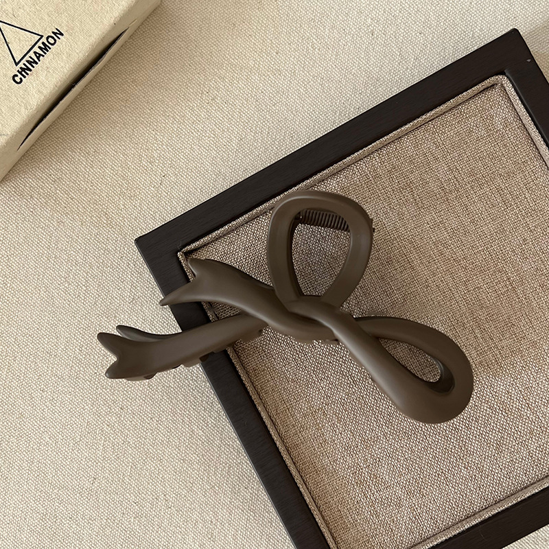 Forcina per capelli con fiocco satinato autunnale e invernale per donna 2023 nuova impugnatura di alta qualità con grande nastro a forma di squalo, clip abbinabile_voghion.com