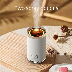 New Simulation Flame Aroma Diffuser with Colorful Gradient, Home Bed Room Office Desk Atmosphere Lamp Humidifier, Aroma Expander