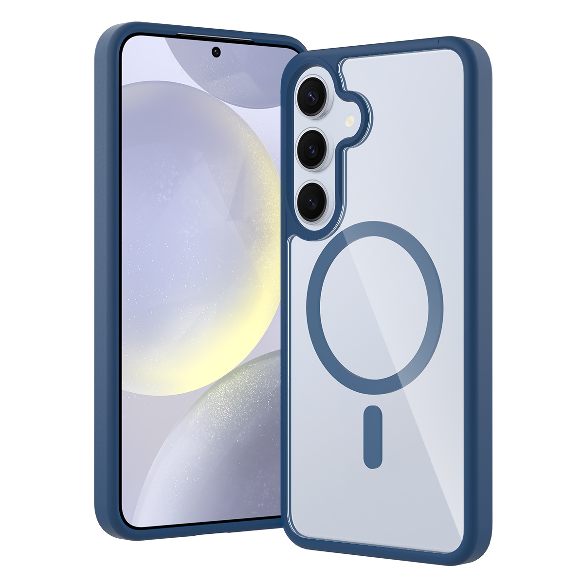 Transfronterizo aplicable Samsung S25 PLUS Silver Shield 2 - in - 1 caja de teléfono móvil transparente gruesa cubierta de protección magnética transparente