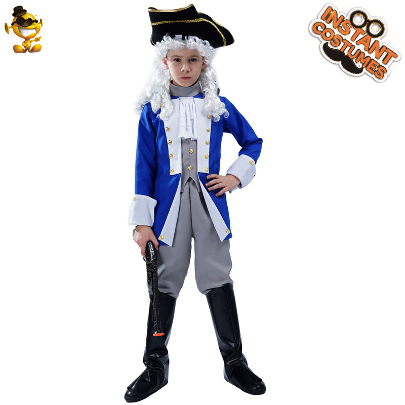 Traje de capitán pirata de los hombres de Halloween para niños traje de cosplay general colonial medieval image 8