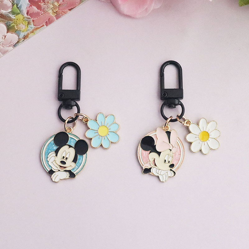 Creative Cartoon Mickey Minnie Keychain Pendant Cute Mickey Mouse Couple Bag Hanging Ornaments Commemorative Accompanying Gift