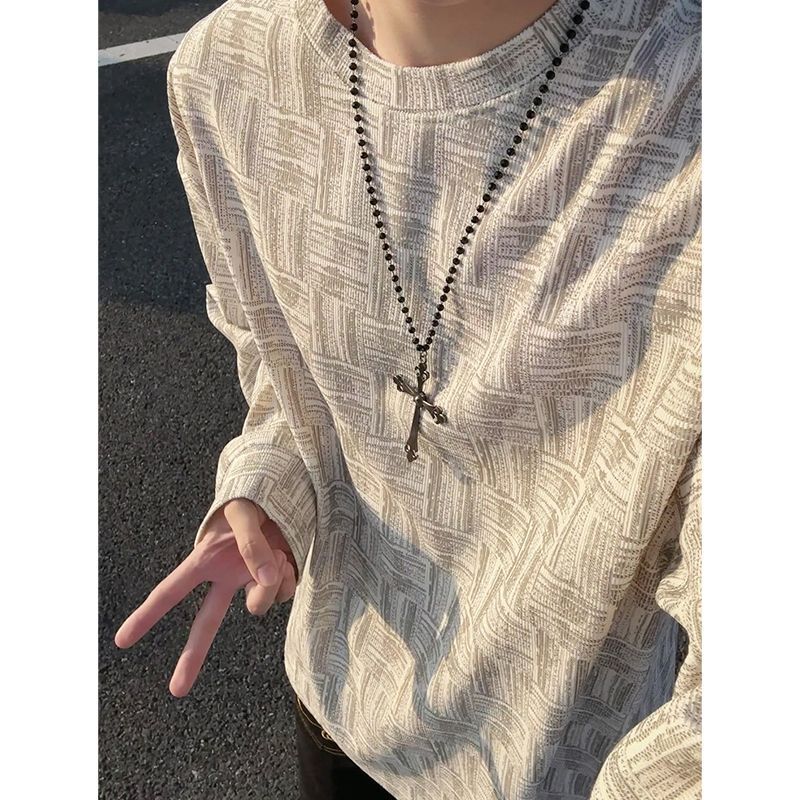 Lazy Style Plaid Sweatshirt for Men, New Spring Arrivals, Heavyweight New Long-Sleeved Shirt, Early Autumn New Loose Top Lazy Style Plaid Sweatshirt for Men, New Spring Arrivals, Heavyweight New Long-Sleeved Shirt, Early Autumn New Loose Top
