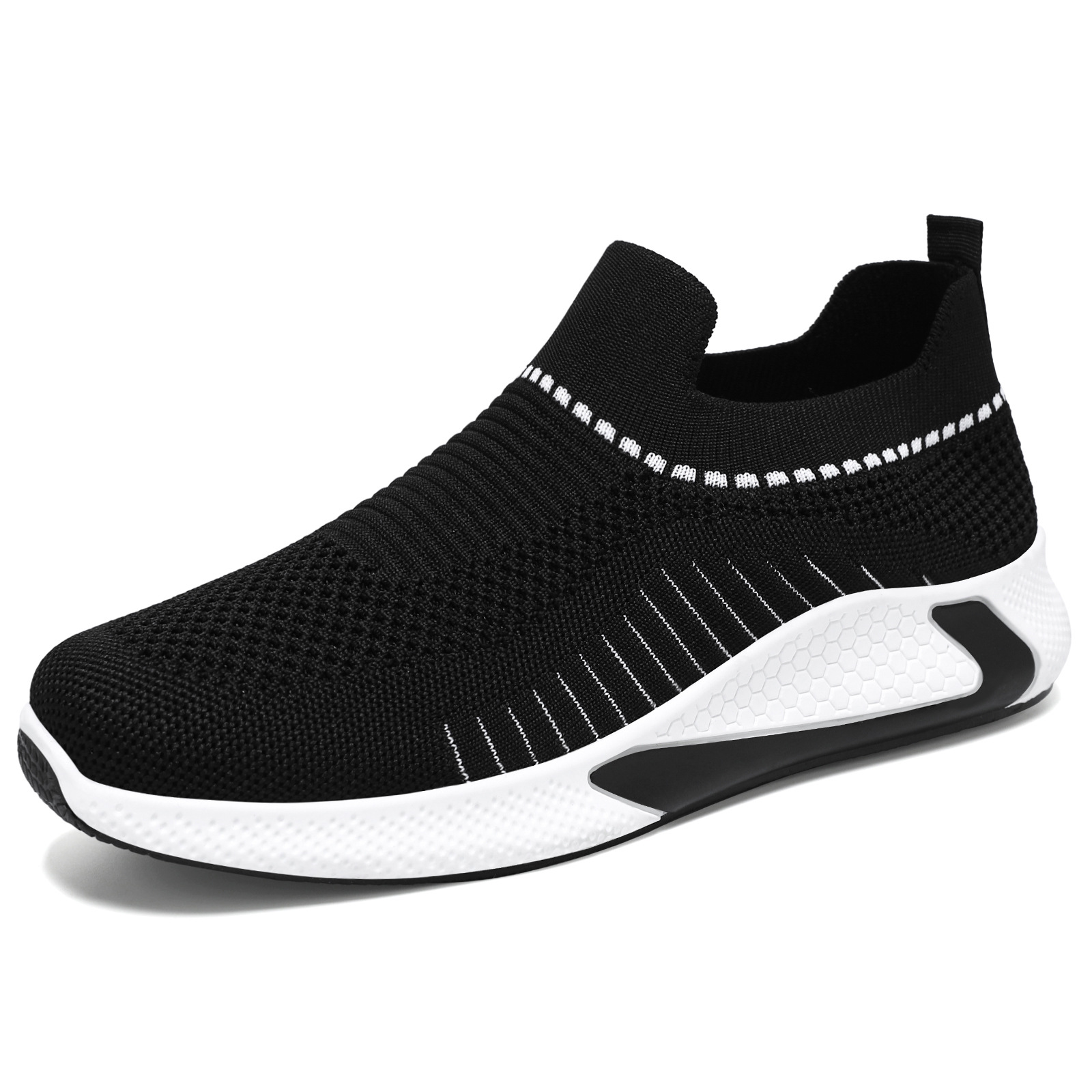 Zapatos de moda coreana para hombres zapatos casuales ligeros transpirables de un pie zapatos de tela de cabello transfronterizos zapatos de tela voladora zapatos de papá